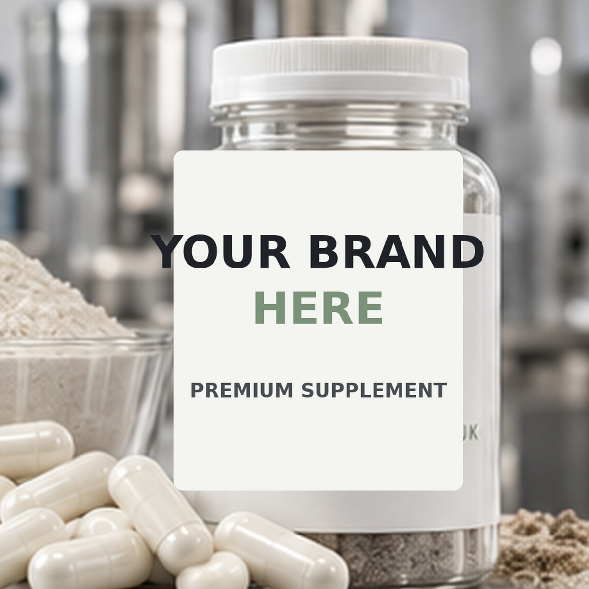 Illustrative staged supplement product scene